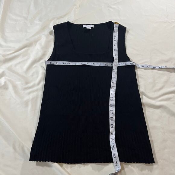 Y2K 2000s Black Square Neck Scallop Trim Tank Top Wmns L Casual Summer Goth - Picture 9 of 9